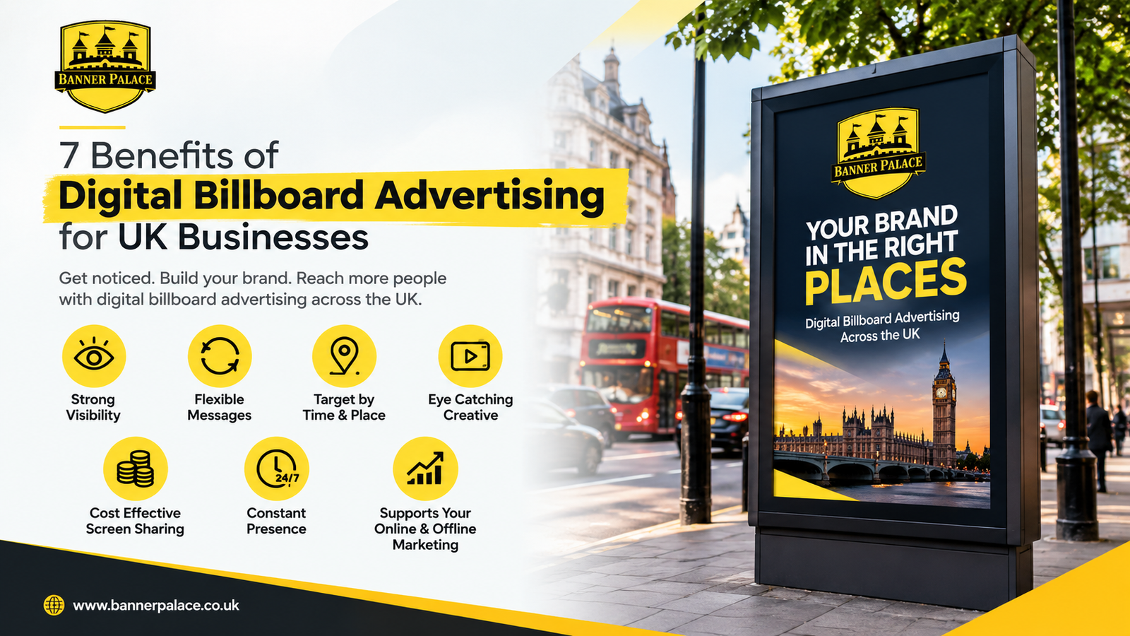 Benefits of digital billboard advertising for UK businesses by Banner Palace